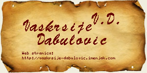 Vaskrsije Dabulović vizit kartica